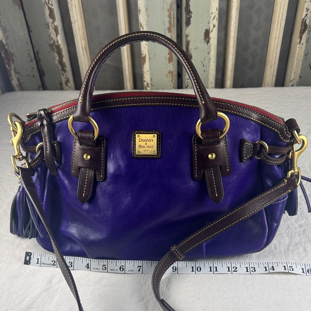 Dooney & Bourke Stanwich Satchel Purple Toledo Leather. RARE. - Picture 9 of 16